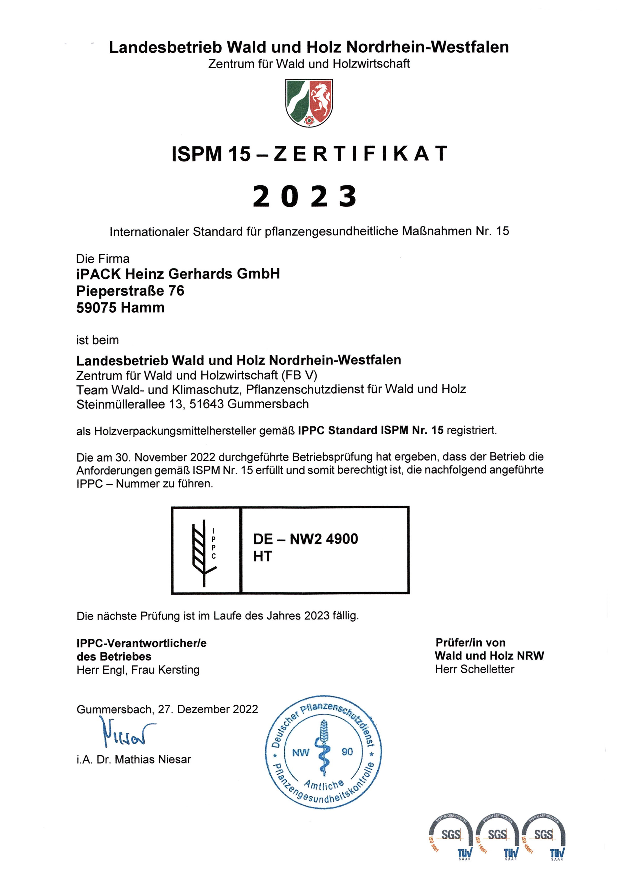 ISPM-Zertifikat